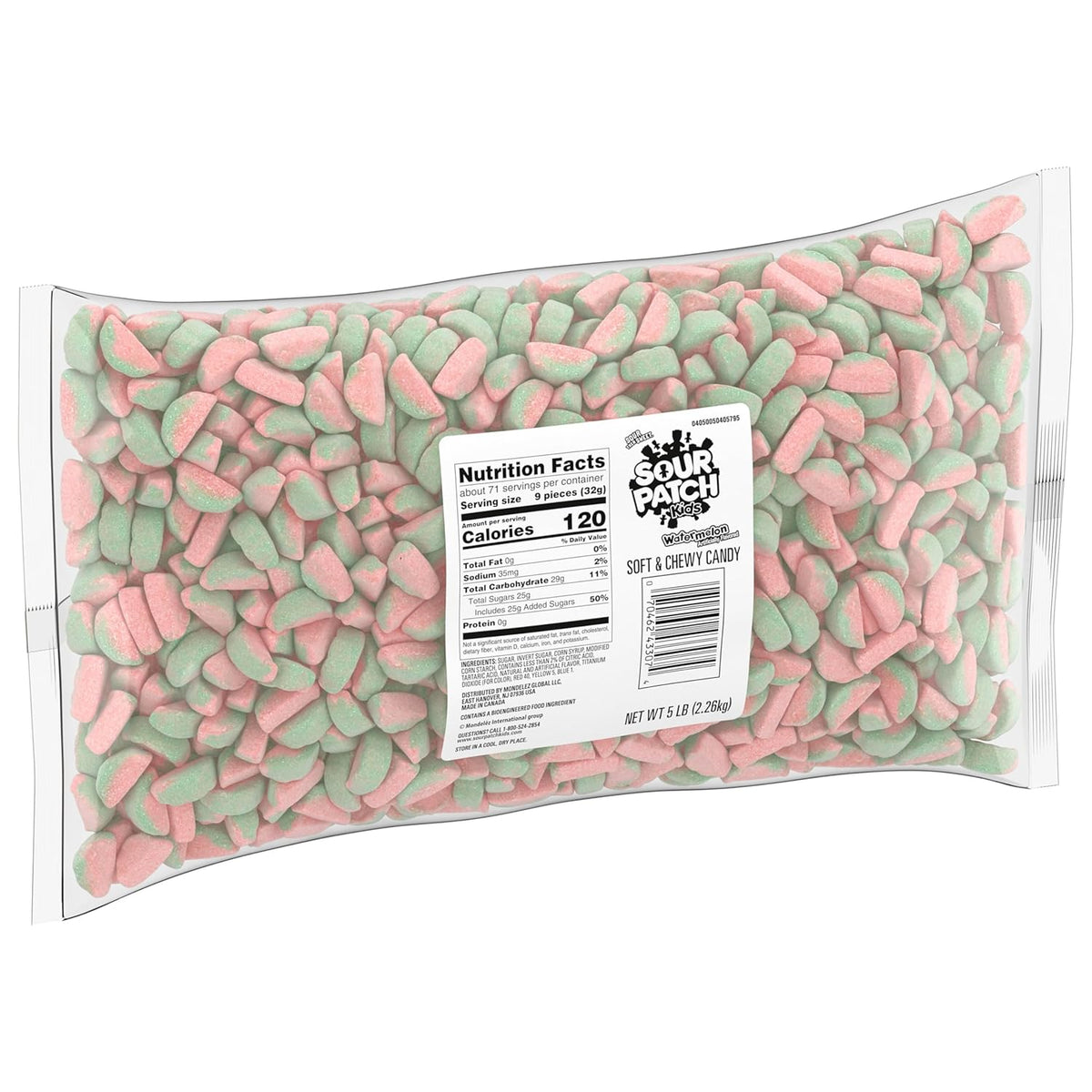 SOUR PATCH KIDS Watermelon Sliced Sour Then Sweet Candy, 80 oz Bulk Gift Pack for Hostess Gifting, Stocking Stuffers, and Care Packages