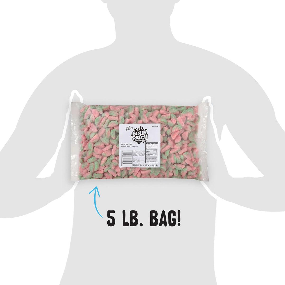SOUR PATCH KIDS Watermelon Sliced Sour Then Sweet Candy, 80 oz Bulk Gift Pack for Hostess Gifting, Stocking Stuffers, and Care Packages