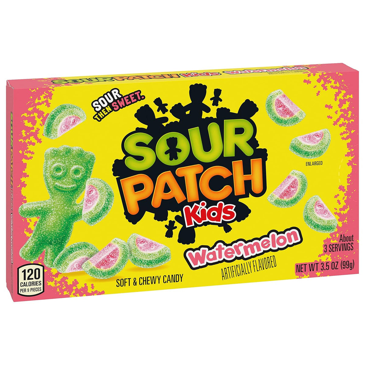 SOUR PATCH KIDS Watermelon Soft & Chewy Candy, Kid-Friendly Trick-or-Treat Handout and Party Favor, 12 - 3.5 oz Boxes