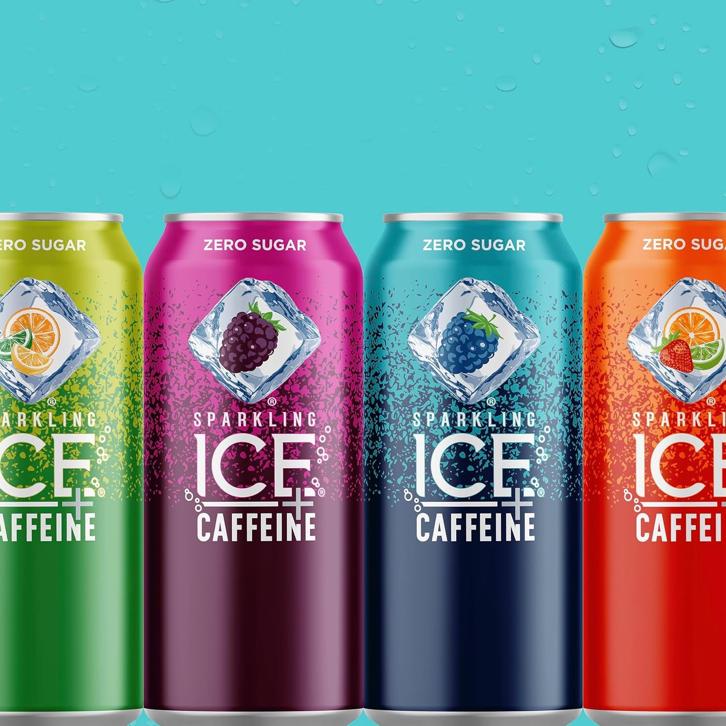 Sparkling Ice Caffeine Black Raspberry Sparkling Water for Mindful Sipping, Low Calorie Wellness Drink with B Vitamins