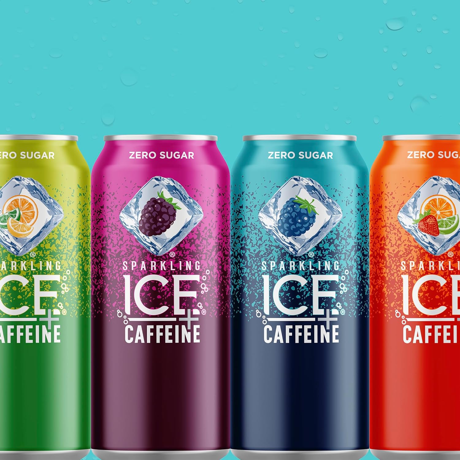 Sparkling Ice Caffeine Black Raspberry Sparkling Water for Mindful Sipping, Low Calorie Wellness Drink with B Vitamins