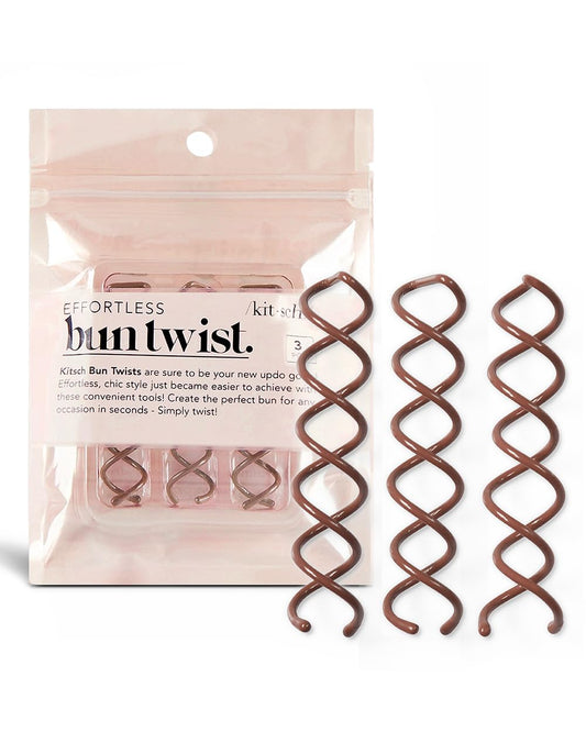 spiral corkscrew shape that twists directly into the bun for instant hold