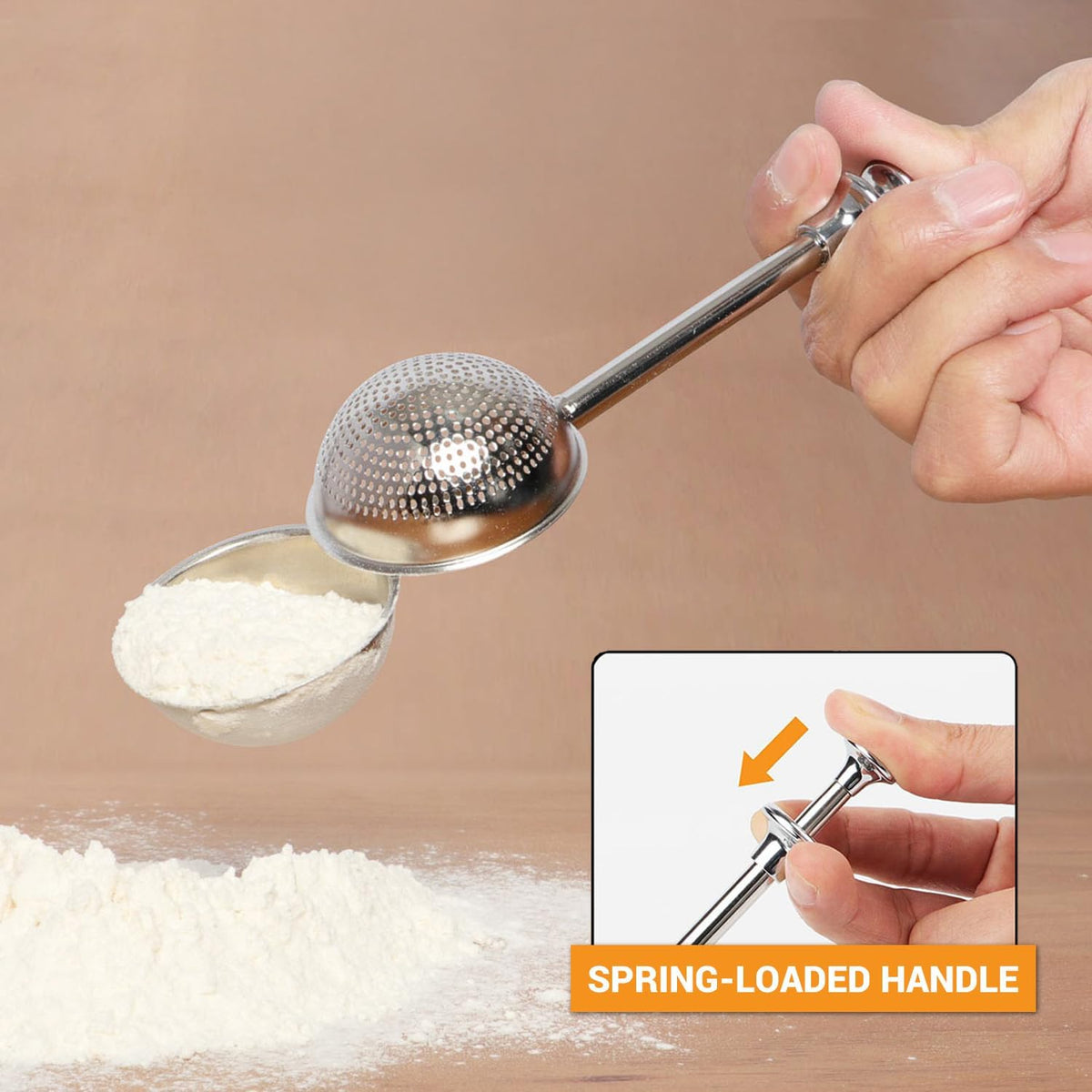 spring-operated trigger handle enabling one-handed dusting