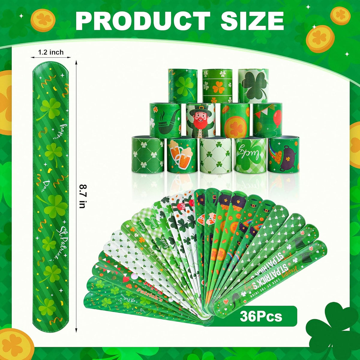 spring-steel slap core wrapped in printed pvc film enabling quick snap-to-wear action