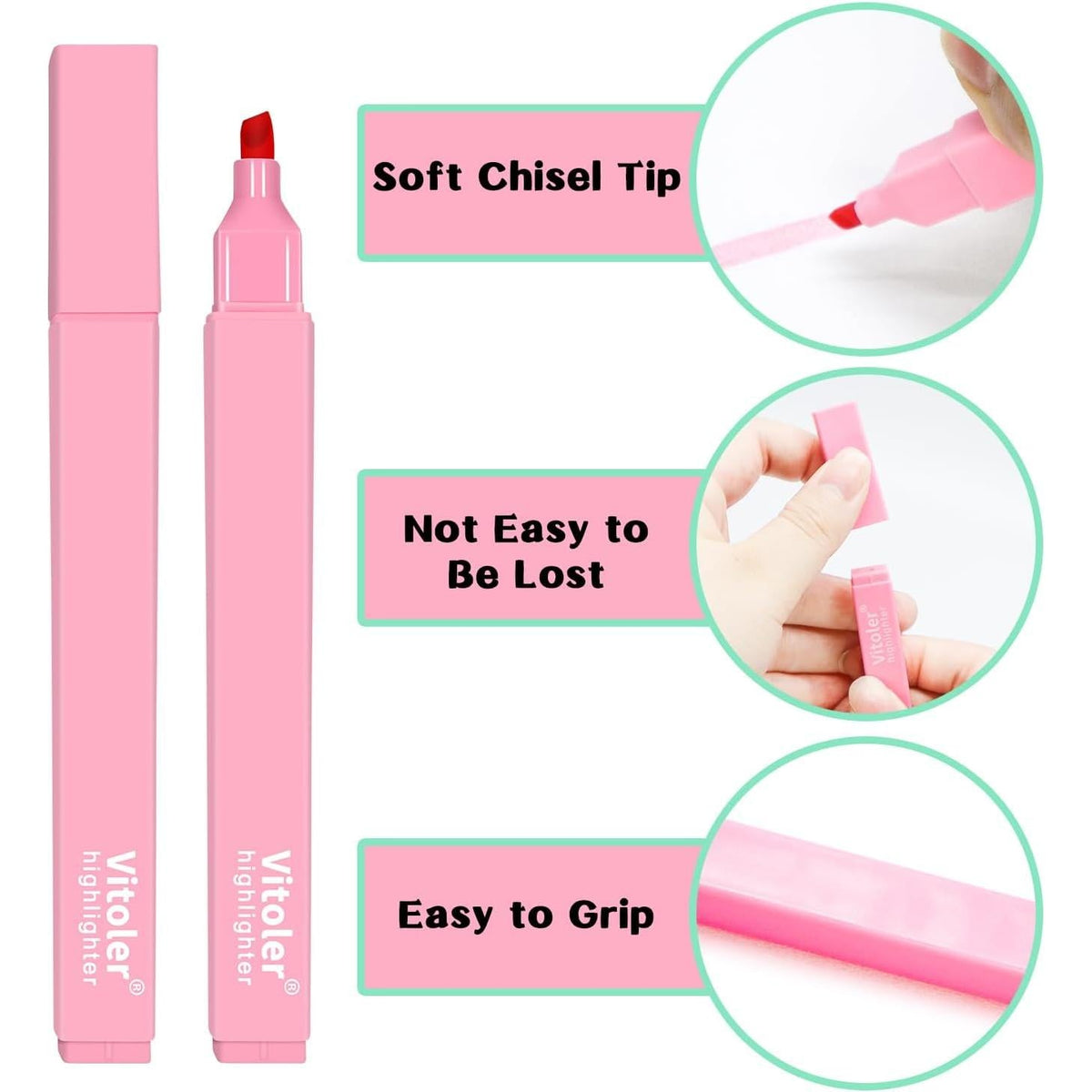 square ergonomic barrel that is non-rolling and comfortable to grip