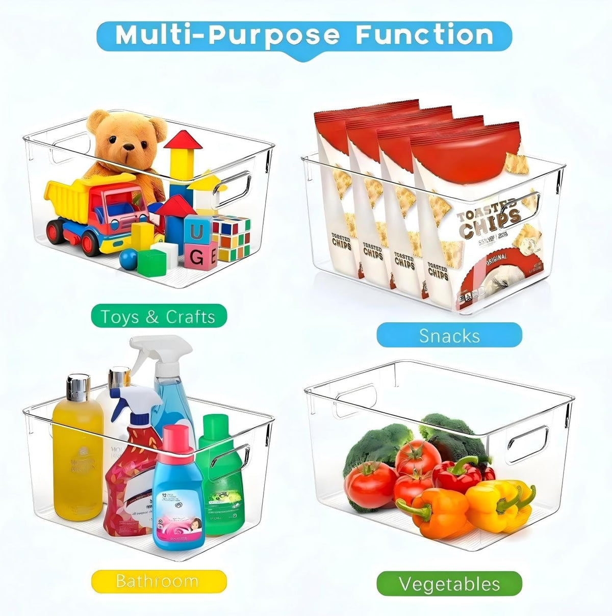 stackable design with 4 small anti-slip feet on the base