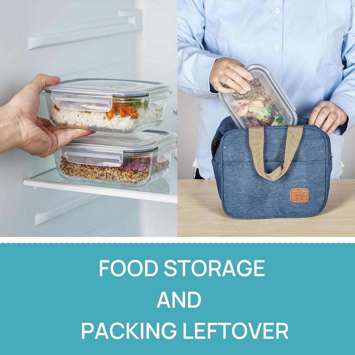 stackable rectangular footprint designed to maximize fridge and cabinet space