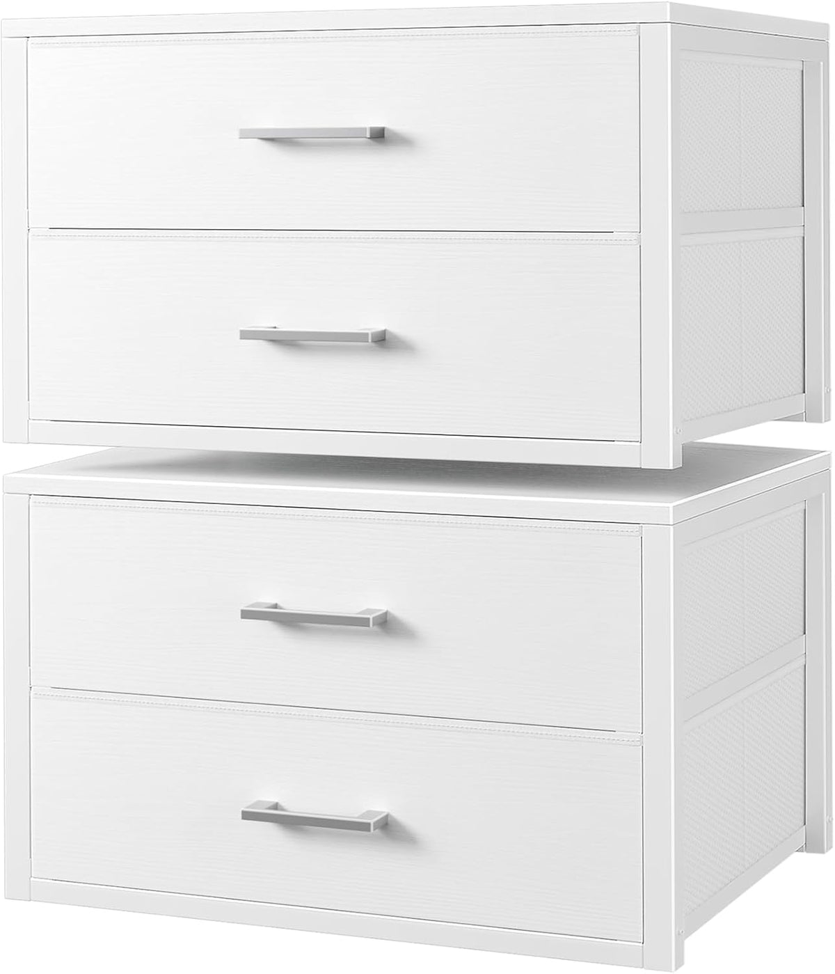 stackable vertical design with rubber anti-slip pads included