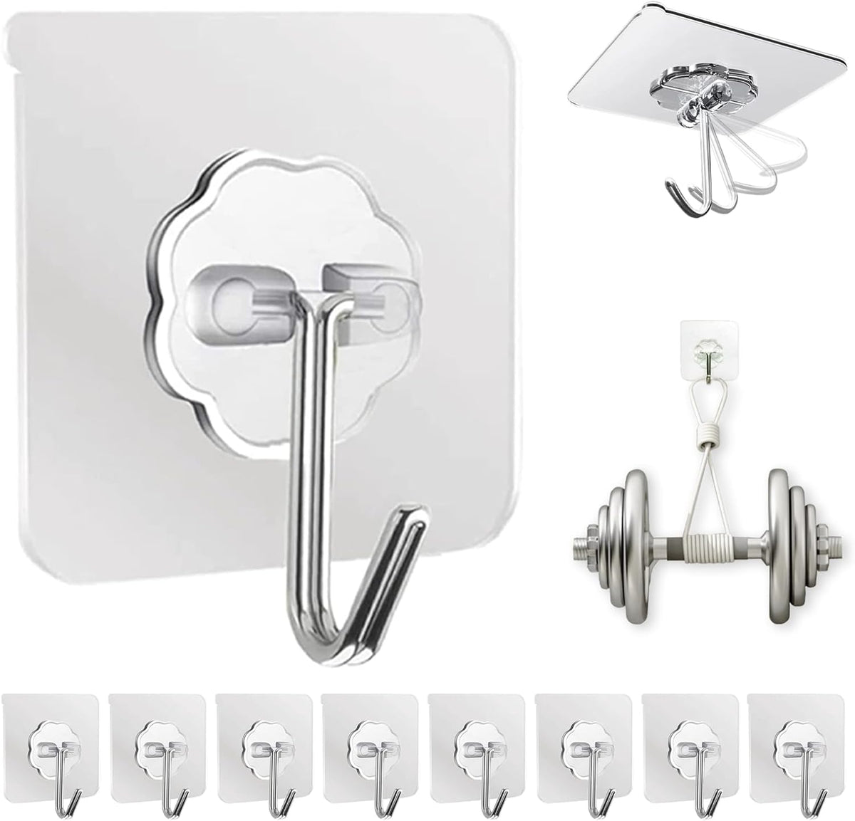 stainless steel and pvc body with transparent finish that blends into any wall color