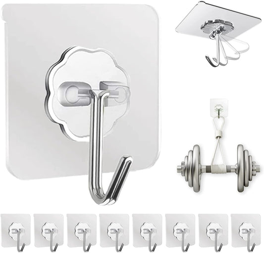 stainless steel and pvc body with transparent finish that blends into any wall color