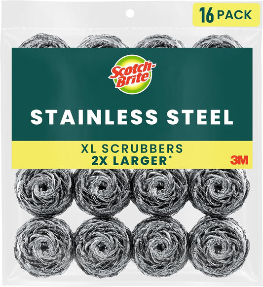 stainless steel coiled scrubbing construction for heavy-duty abrasion