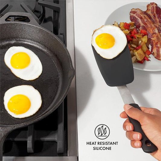 stainless steel core bonded to heat-resistant silicone for durability and flexibility
