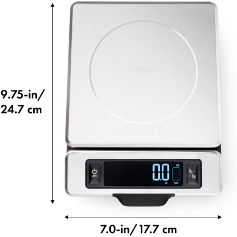 stainless steel smudge- and fingerprint-resistant weighing platform