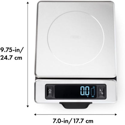 stainless steel smudge- and fingerprint-resistant weighing platform
