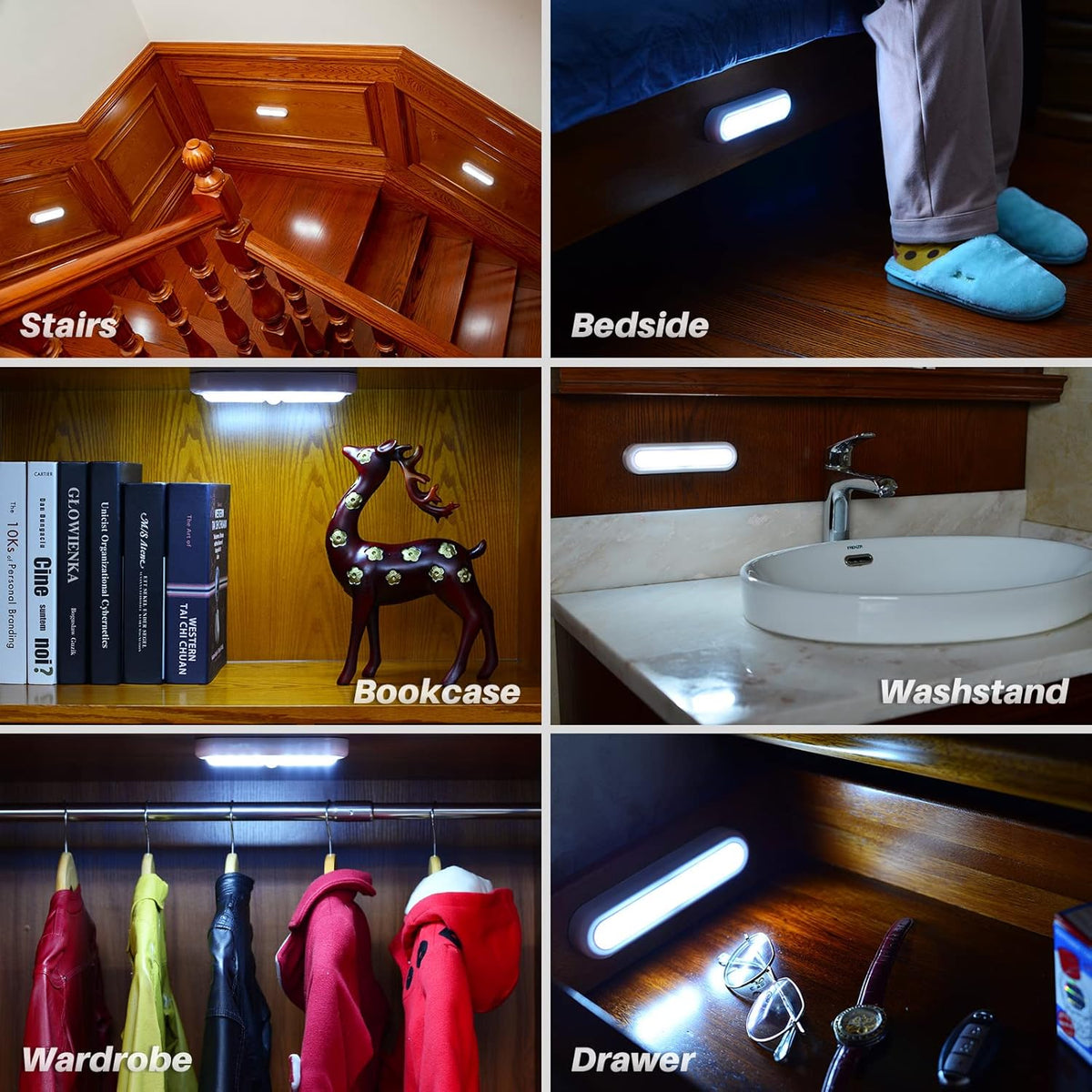 STAR-SPANGLED 7” Stick on LED Light Battery Powered – Motion Sensor Warm Light for Cozy Bedroom, Closet, and Under Cabinet Ambiance