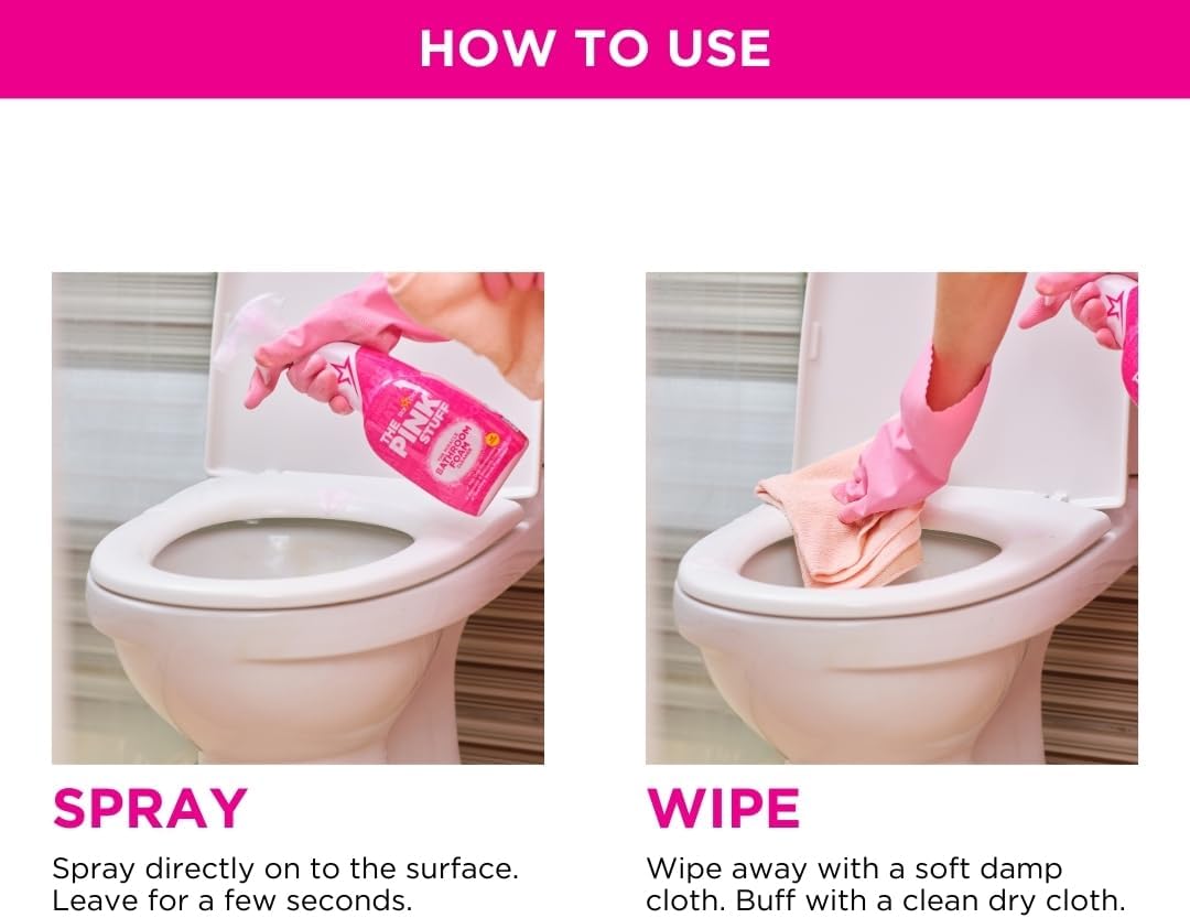 Stardrops Pink Stuff Miracle Bathroom Foam Cleaner 750ml – Housewarming Gift for Her, Streak-Free Limescale Remover