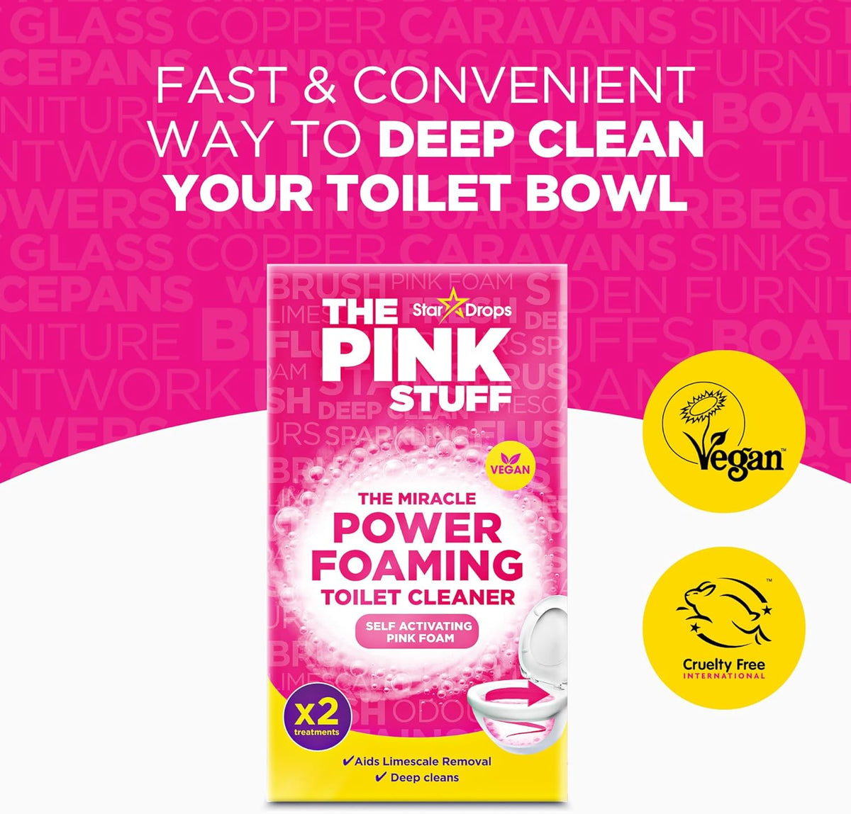 Stardrops The Pink Stuff Bathroom Cleaning Kit – Fume-Free Cleaning Ritual, Safer for Family Bathrooms and Sensitive Skin
