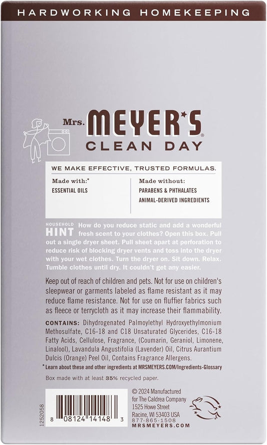 static reduction and fabric softening agents in each sheet