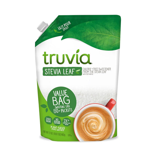 stevia leaf extract blended with erythritol and natural flavors