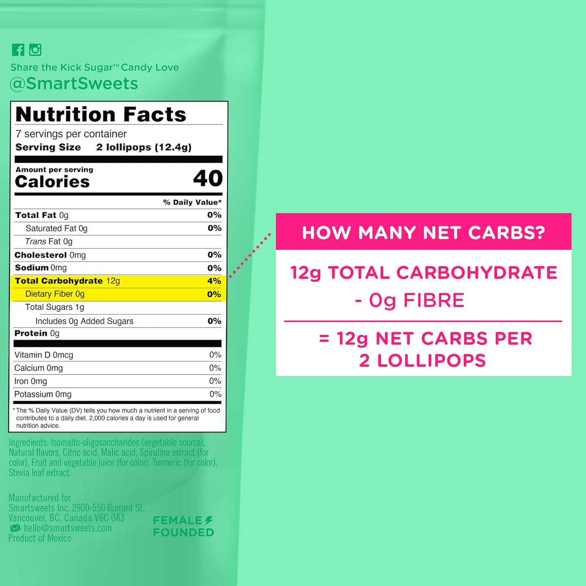 stevia-sweetened with no sugar alcohols or artificial sweeteners
