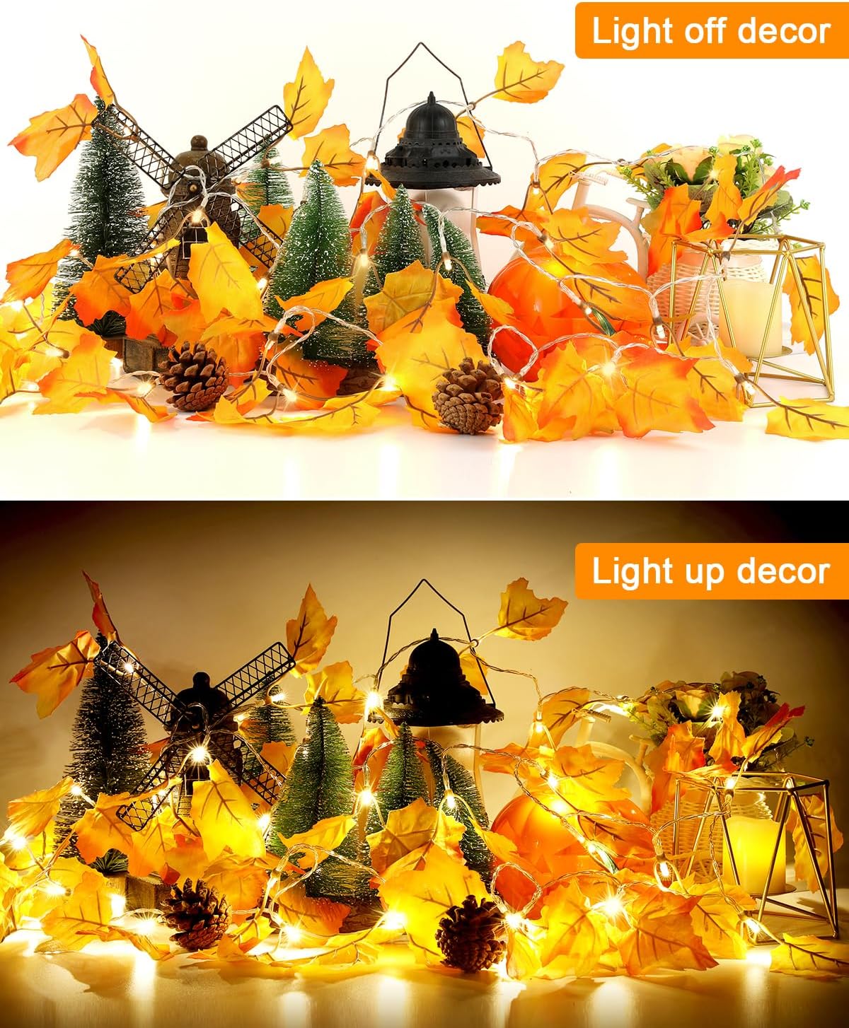 strands can be twisted together for a denser garland effect or used separately