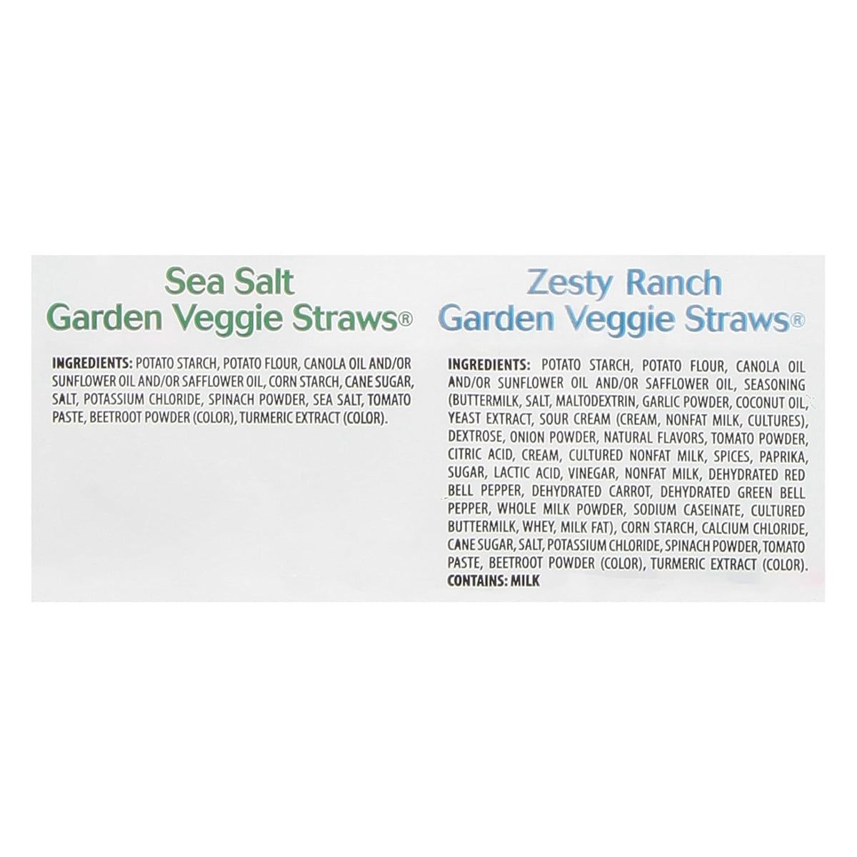 straw-shaped puffs made from potato, tomato, and spinach