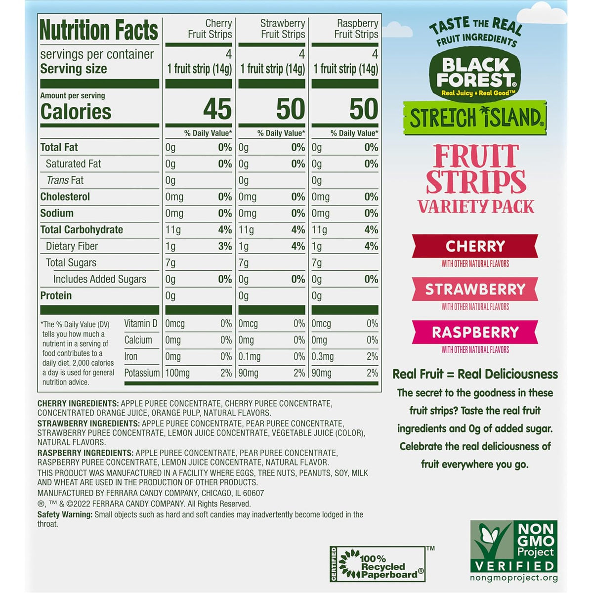 Stretch Island Fruit Strips – Allergy-Friendly Classroom Snack for Children, Gluten-Free Non-GMO 48 Count