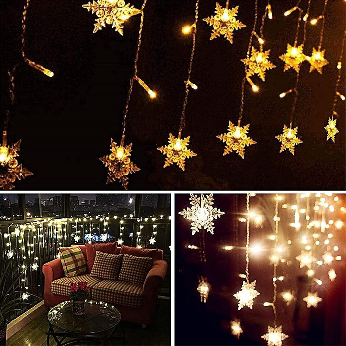 String Lights LED Curtain Light – Weatherproof Fence and Garden Backdrop Light, 8 Modes with Remote