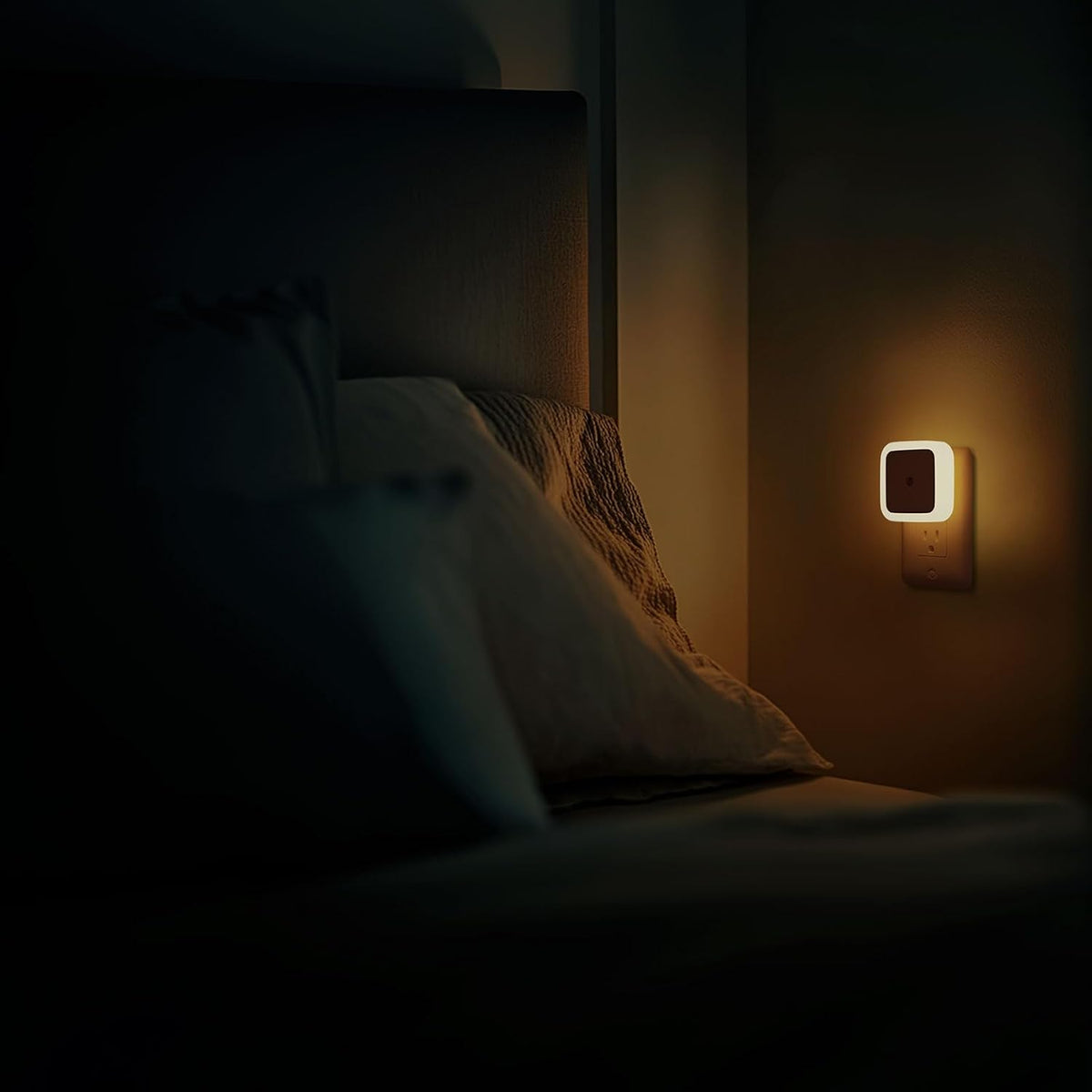 Sujeet Dusk to Dawn LED Night Light – Child Safe Warm White Nursery Light, 4-Pack for Bedroom and Playroom