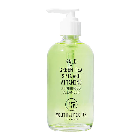 sulfate-free, ph-balanced gel cleanser with kale, spinach, and green tea botanical extracts