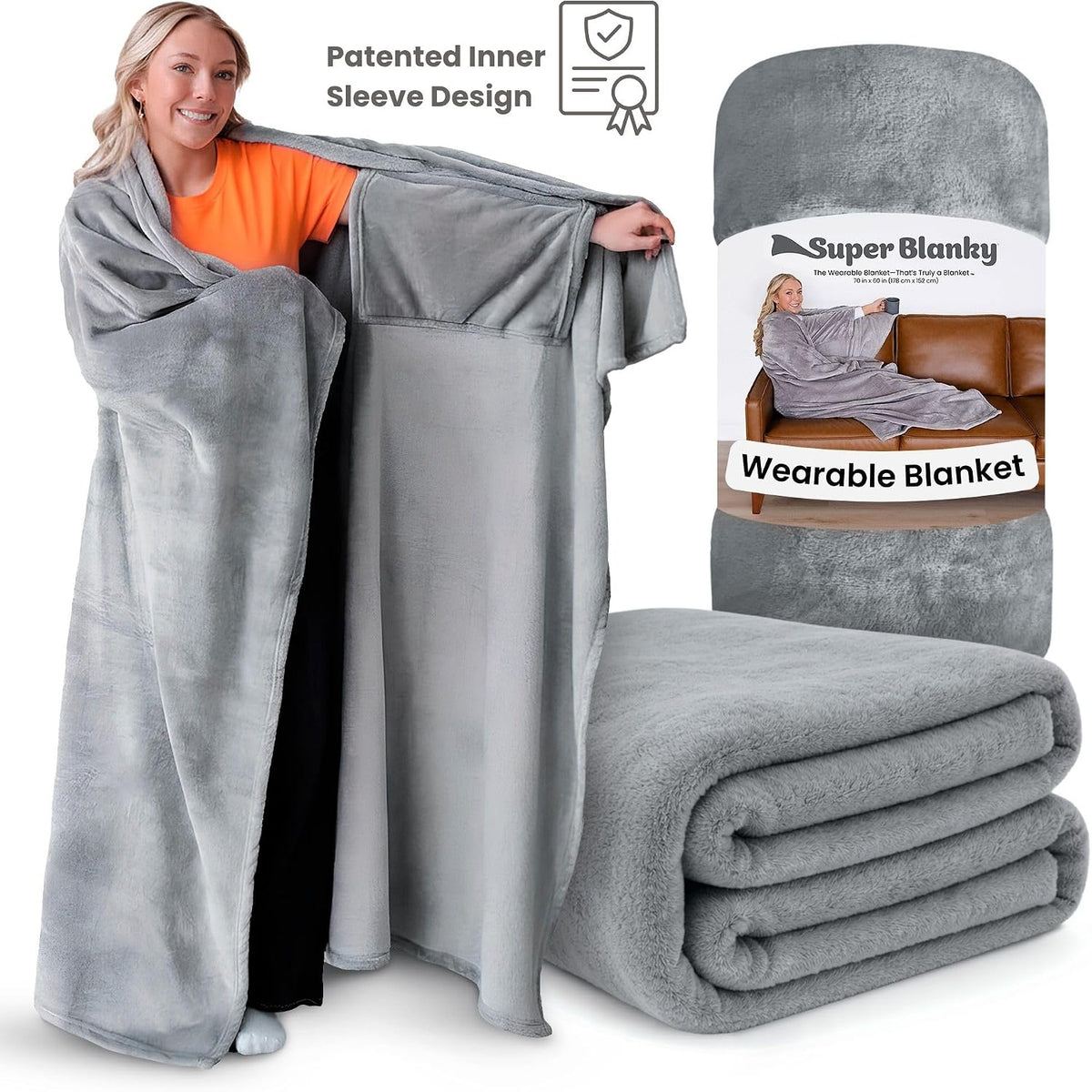 Super Blanky Wearable Blanket – Thoughtful Birthday Gift for Her, Cozy Loungewear for Wife and Girlfriend
