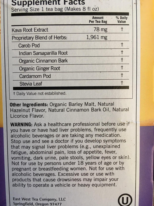 supporting botanicals: cinnamon, indian sarsaparilla root, and carob pod (organic)