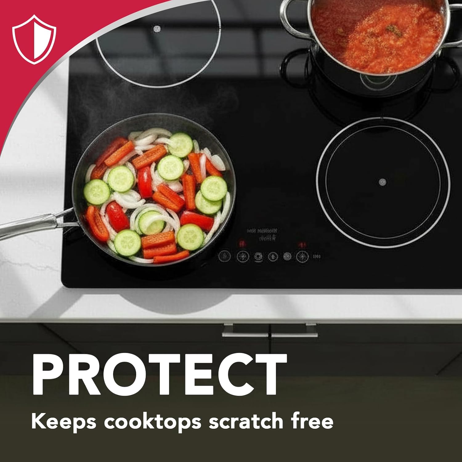 surface compatibility: glass, ceramic, induction, gas ranges, air fryer baskets, microwave glass