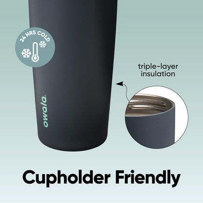 sweat-proof exterior and wide-mouth opening for ice and easy cleaning