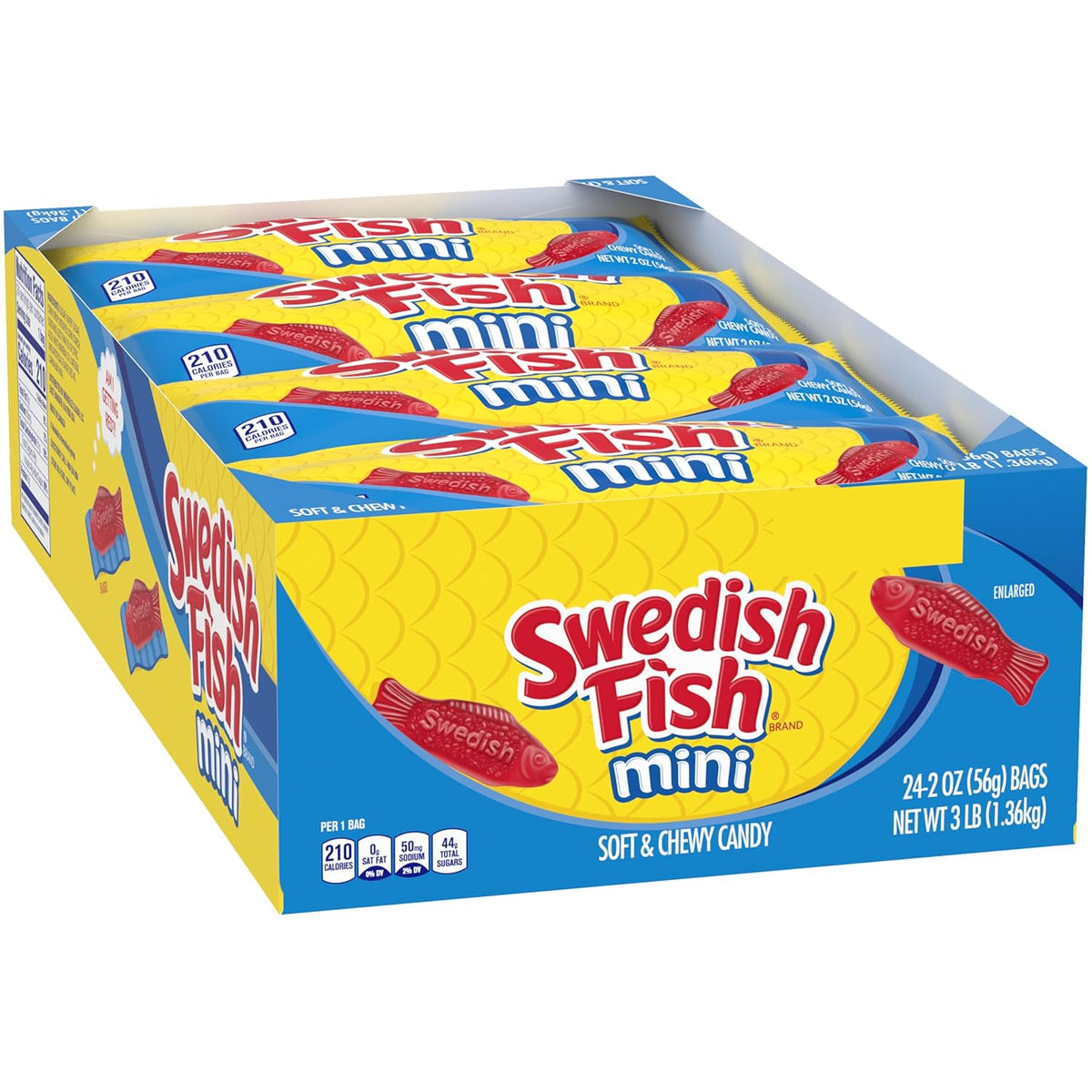 Swedish Fish Mini Candy Bundle – Thoughtful Care Package Snack for Military Service Members, 24 Sealed 2 oz Bags