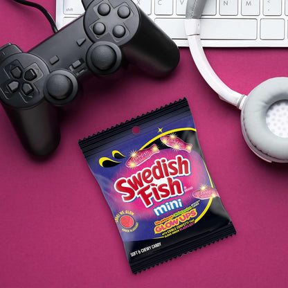 SWEDISH FISH Mini Glow Ups Gummy Candy – Backpack Snack for Camping Trips and Road Trips, Bulk Strawberry-Watermelon Glow Gummies