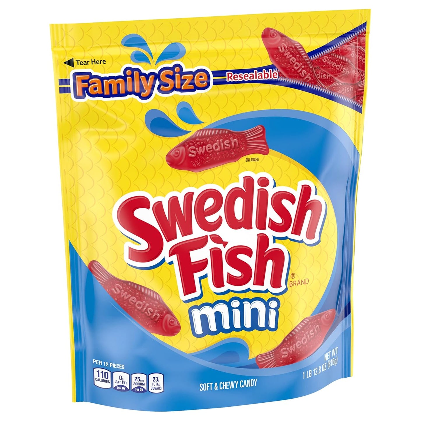 SWEDISH FISH Soft & Chewy Candy Fat Free Diet Snack, 12 Pack of 3.1 oz Boxes for Guilt Free Snacking