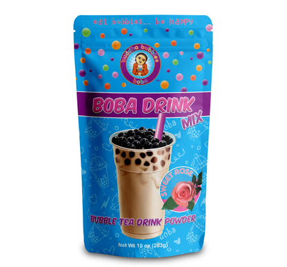 SWEET ROSE Boba/Bubble Tea Drink Mix Powder By Buddha Bubbles Boba 10 Ounces (283 Grams)