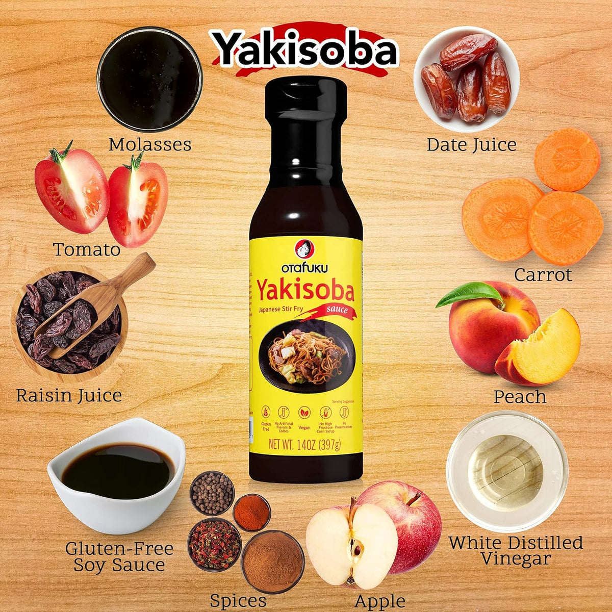 sweet-savory base of soy sauce, tomato, onion, carrot, and garlic