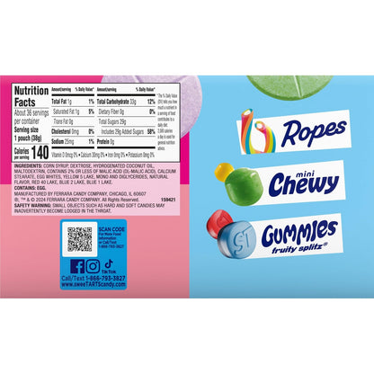 SweeTARTS Giant Chewy Candy – Kids' Birthday Party Favors and Piñata Stuffing, Bulk 36 Rolls
