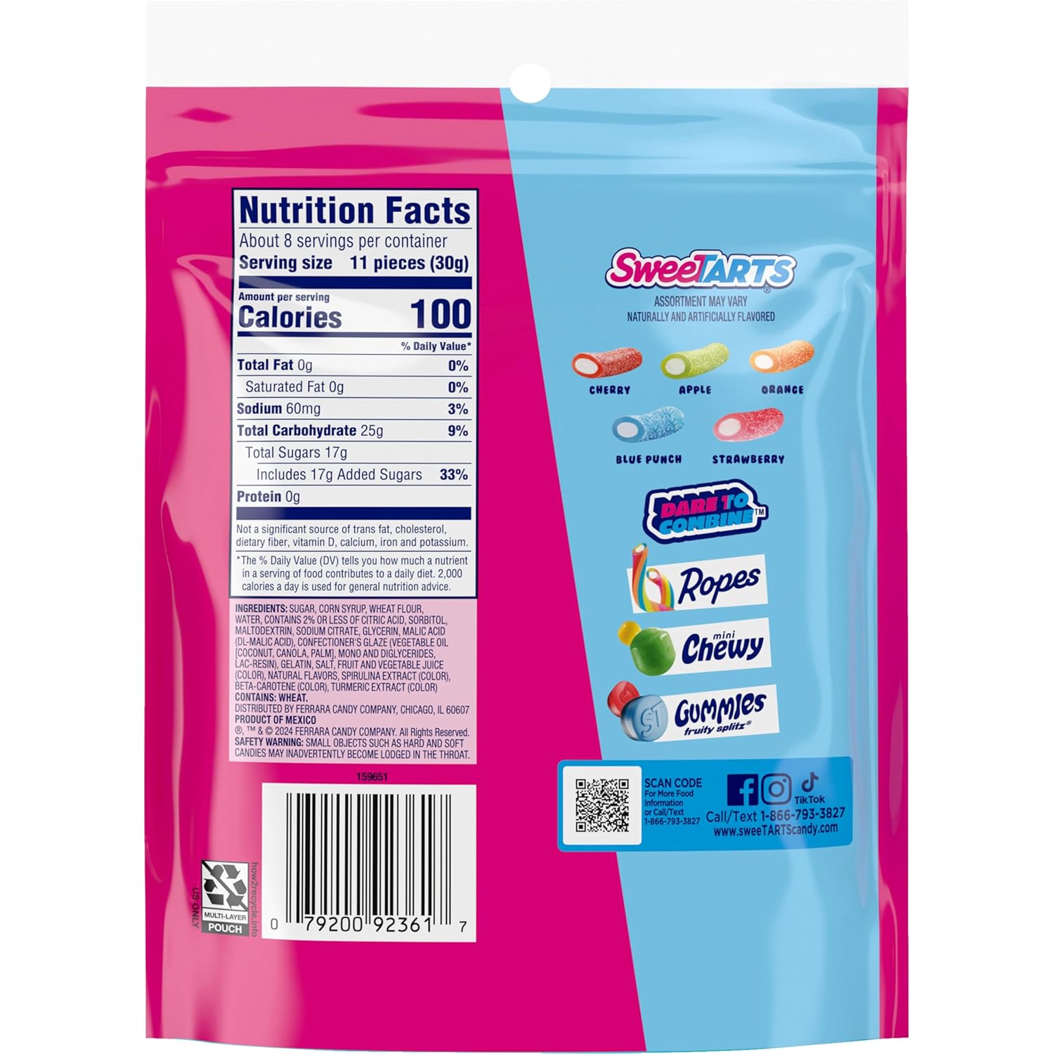 SweeTARTS Mini Chewy Candy – Nostalgic Birthday Gift for Sweet-Tooth Friends, 12 oz