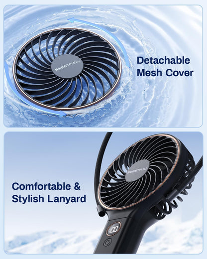 SWEETFULL Handheld Portable Fan – Camping and Picnic Companion, 20-Hour Rechargeable Outdoor Cooler