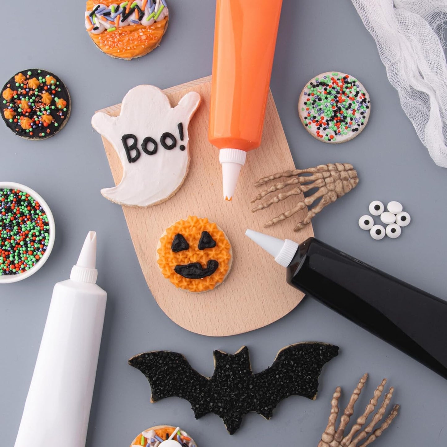 Sweets Indeed Halloween 6-Cell Sprinkle Jar – Kids Halloween Cupcake Decorating Kit, 6.45 oz Nonpareils and Jimmies for Classroom Treats