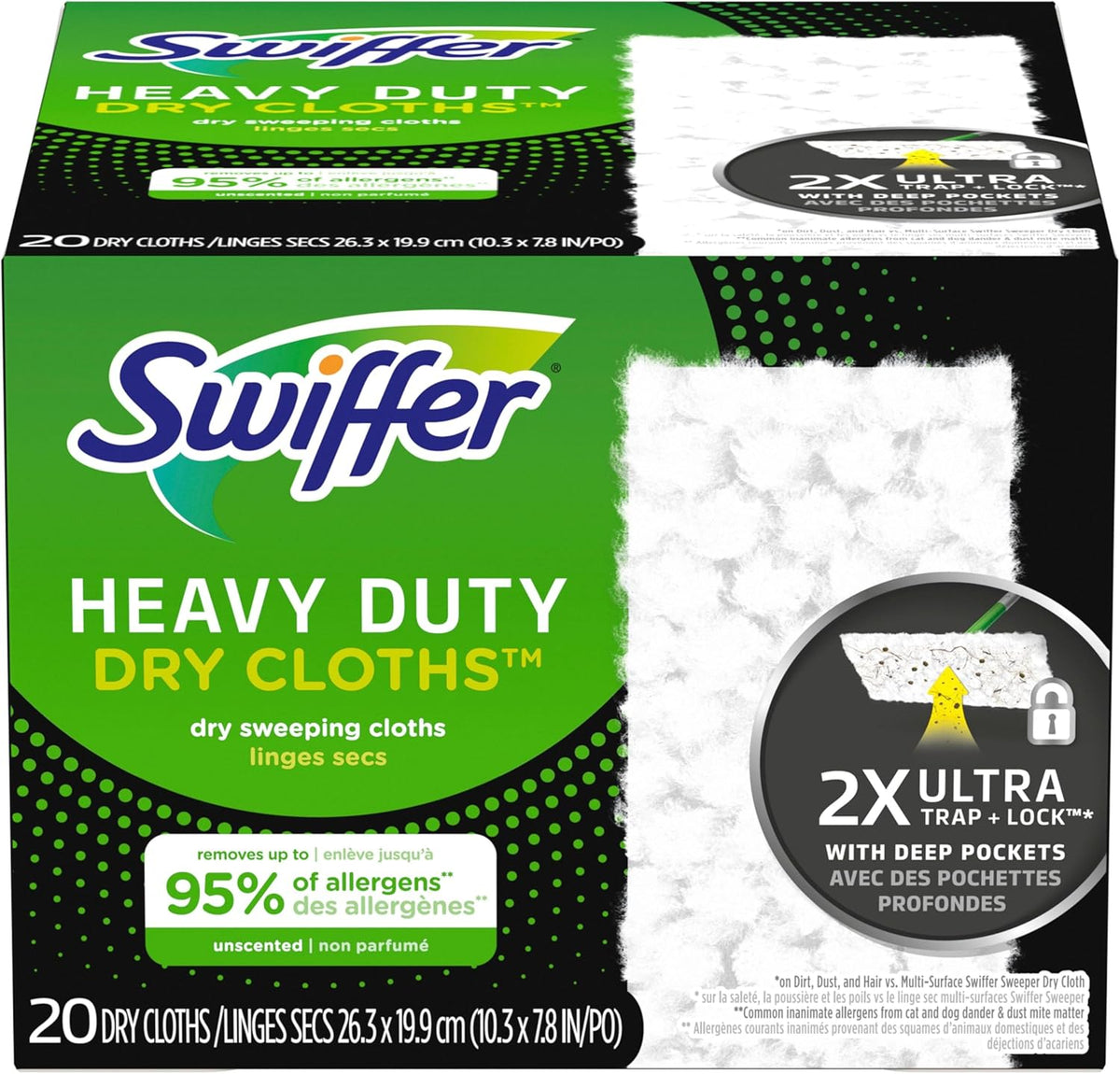 Swiffer Sweeper Disposable Dry Pads for Neutral Toned Apartment and Condo, Minimal Floor Routine, 20 Count