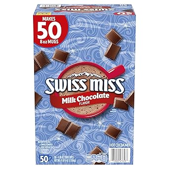Swiss Miss Milk Chocolate Hot Cocoa – Quick Office Break Room Beverage for Staff and Visitor Lounge, 50 Single-Serve Packets