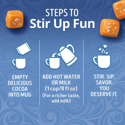 Swiss Miss Salted Caramel Halloween Hot Cocoa Mix – Kid-Friendly Trick-or-Treat Night Drink, 8 Single-Serve Envelopes