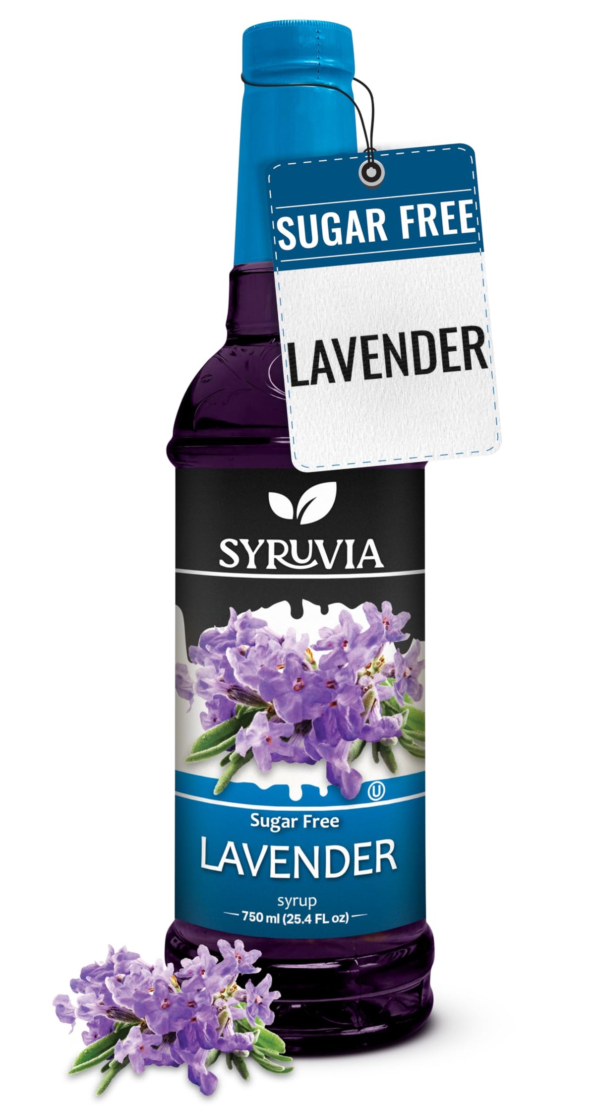 Syruvia Sugar Free Coffee Syrup, Lavender Flavored Syrup for Drinks, Lattes, and Desserts – 25.4 fl oz