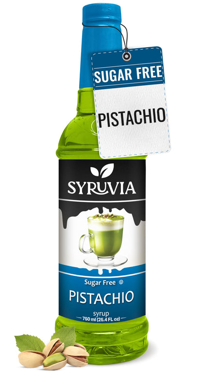 Syruvia Sugar Free Coffee Syrup, Pistachio Flavored Syrup for Drinks and Desserts – 25.4 fl oz