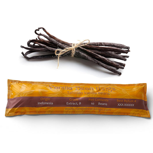 tahitian variety vanilla beans sourced from indonesia