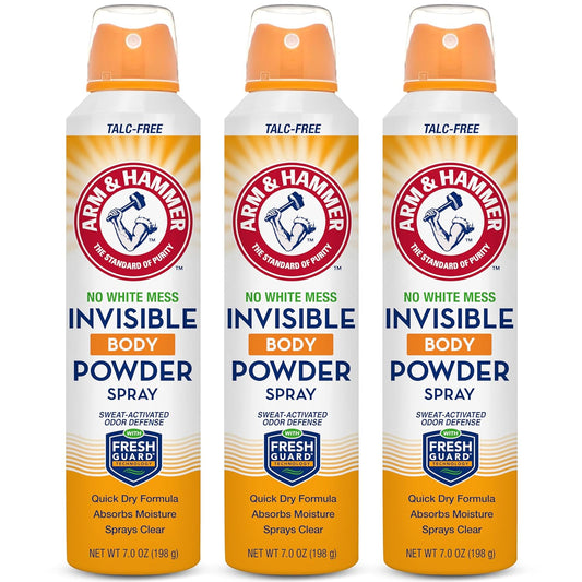 talc-free invisible spray formula that dries clear with no white residue